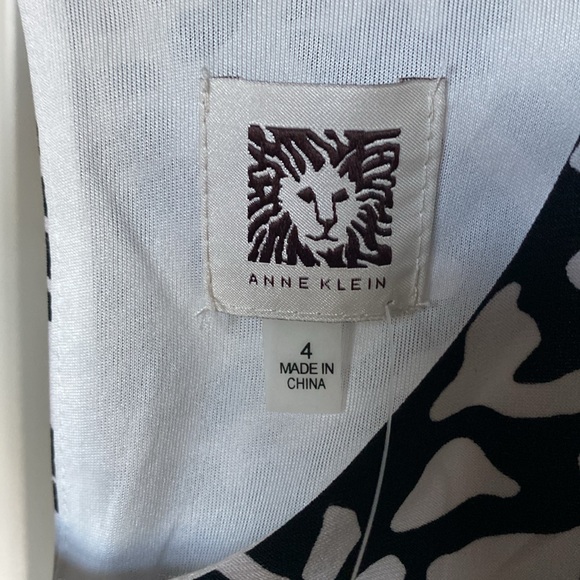NWT Women’s Anne Klein size 4 black/white animal print dress, fully lined - Picture 3 of 6